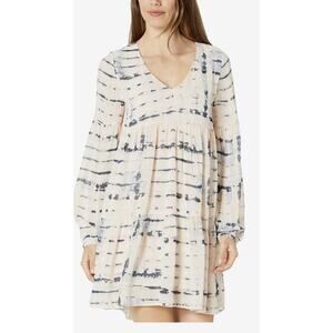 Sanctuary Imagine Dress pink baby doll mini rayon crepe long sleeve Small